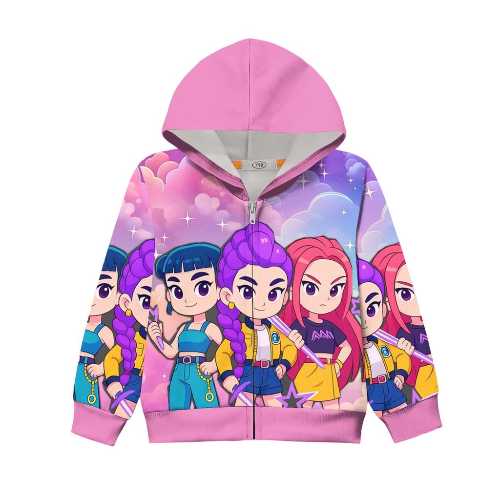 Dziecięca bluza z kapturem typu pulower z długim rękawem, luźna, ze sznurkiem i w jednolitym kolorze