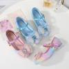 2026New Girls' Princess Shoes with Sequin Bows and Crystals, Performance Shoes for Little Girls, Soft-soled High Heels