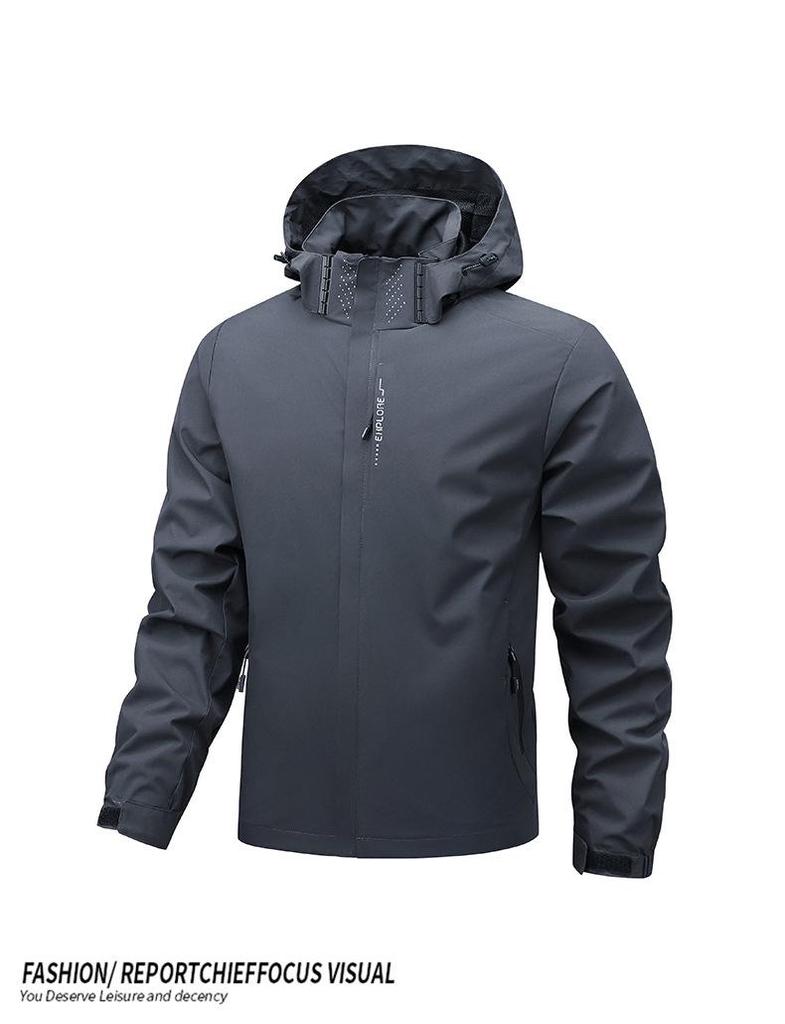 Men's Windproof Waterproof Jacket - European Size, Spring/Autumn, Mountaineering, Single-Layer, Casual Flight Outerwear