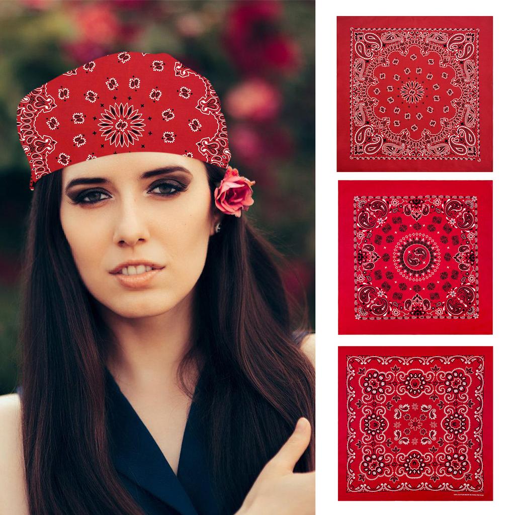 Unisex Turban Kopftuch Kopfbedeckung Quadratische Haartücher Kreatives Kopfwickeltuch Aufwendiges Blumenmuster Haarabdeckung Wickel