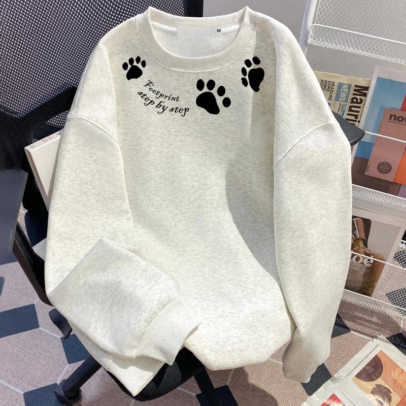 

Autumn and winter crew neck sweater male handsome new loose and versatile student casual couple velvet thickened women XXXXL
