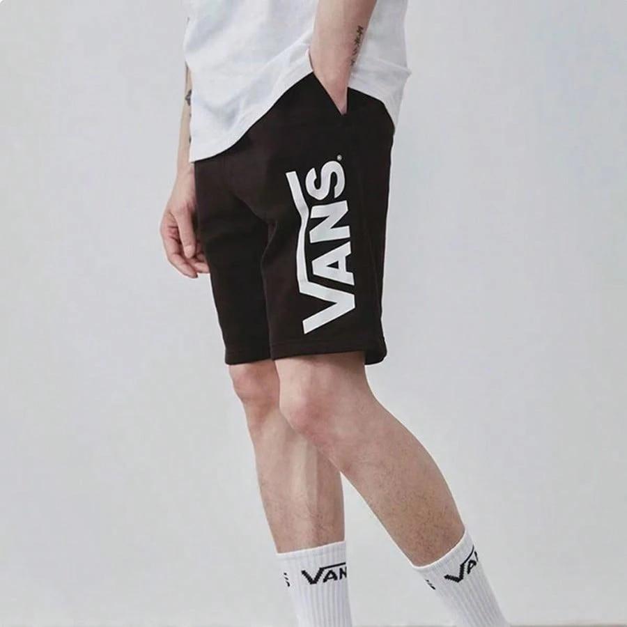 Vans Large Logo Print Knit Drawstring Shorts Men Shorts Black VN0A4RB4BLK