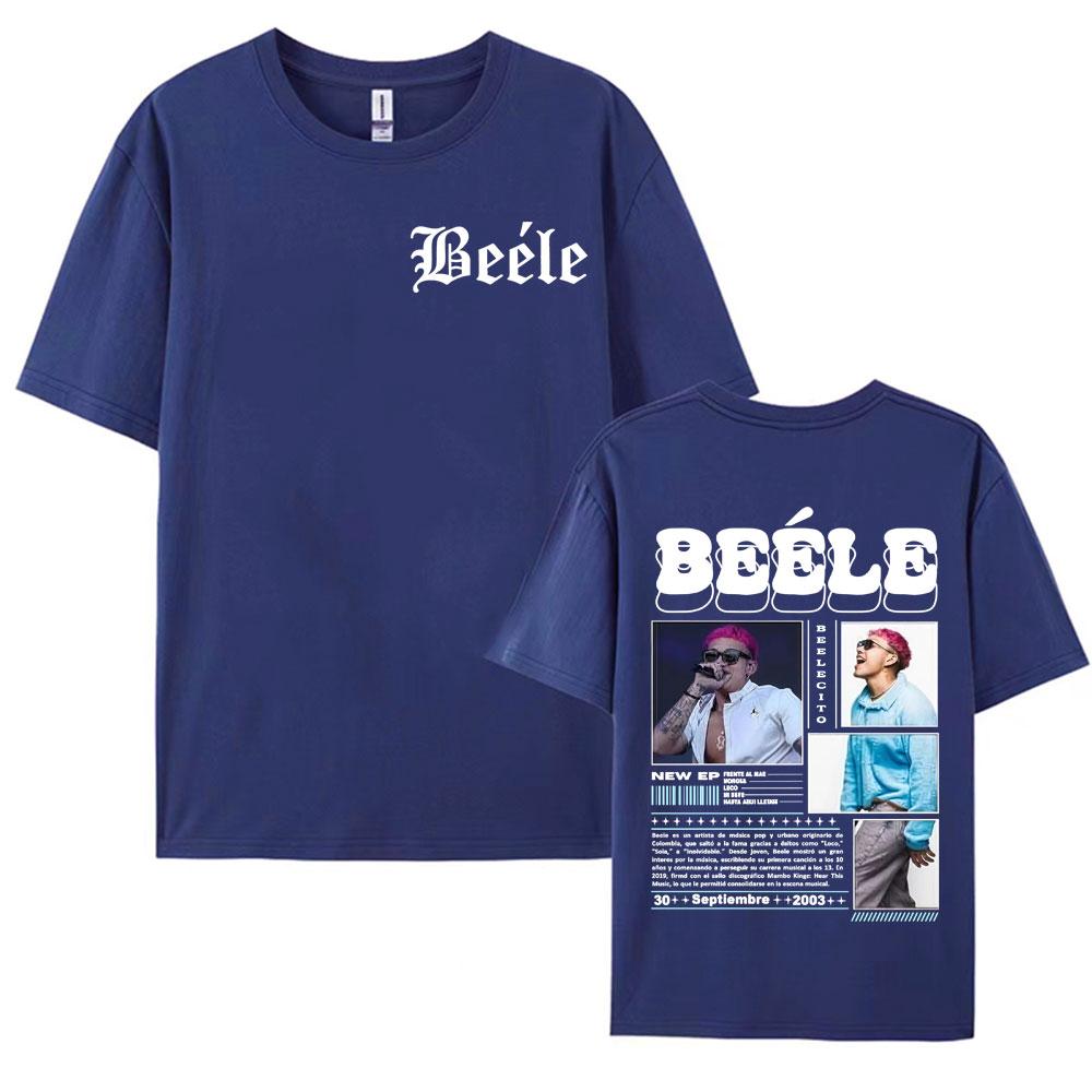 Rapper Beelecito Album Tour 2025 Double Sided Printed Tee Shirt for Men Hip Hop Vintage T Shirt Unisex Casual Tshirt Streetwear