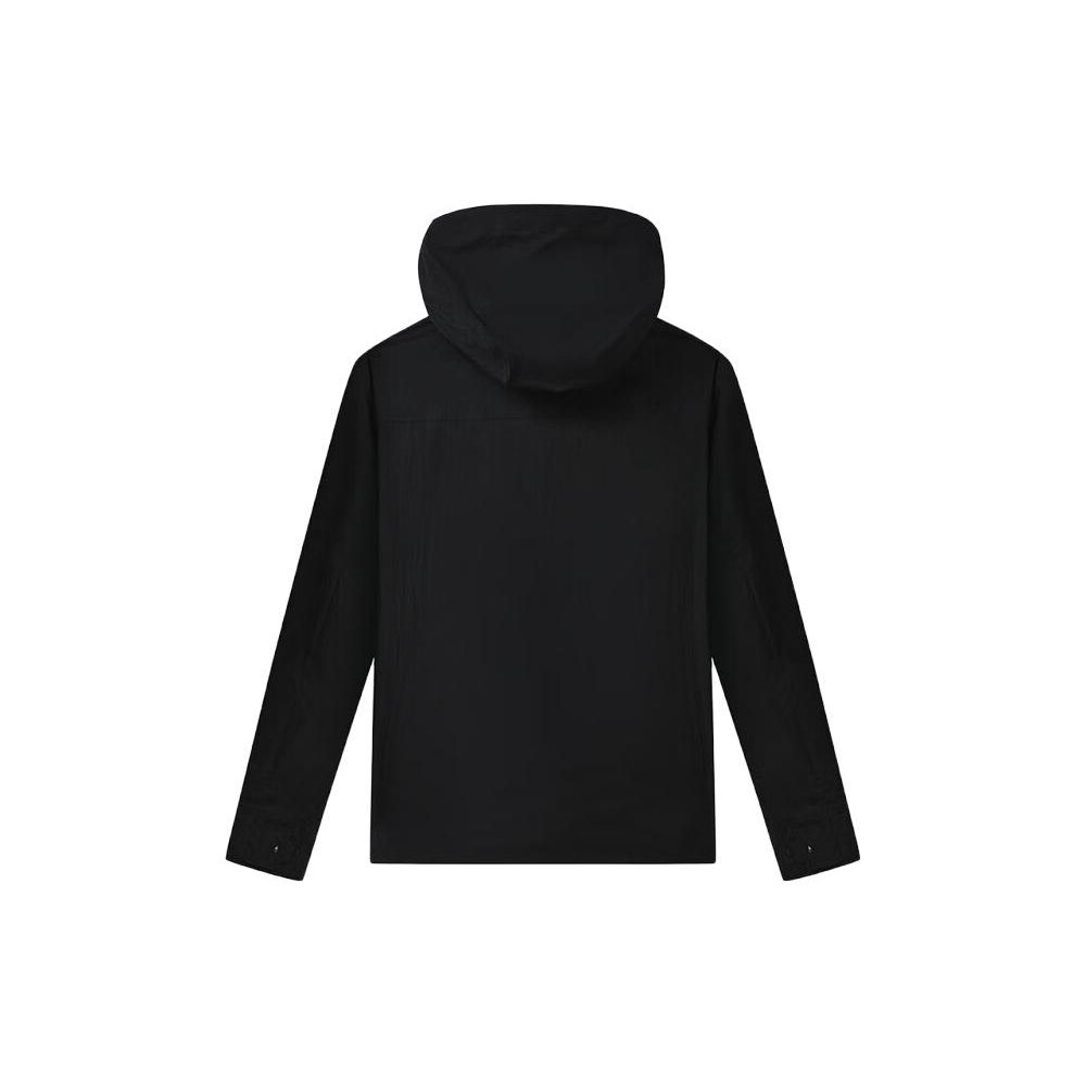 Fila Solid Color Zip-Up Hooded Long Sleeve Jacket Men Jackets Black F11M328702F-BK