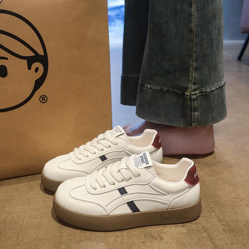 First layer cowhide~ genuine leather children's autumn new versatile little white shoes casual sports board shoes