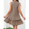 European and American Printed Bow Tie Short Lace Dress