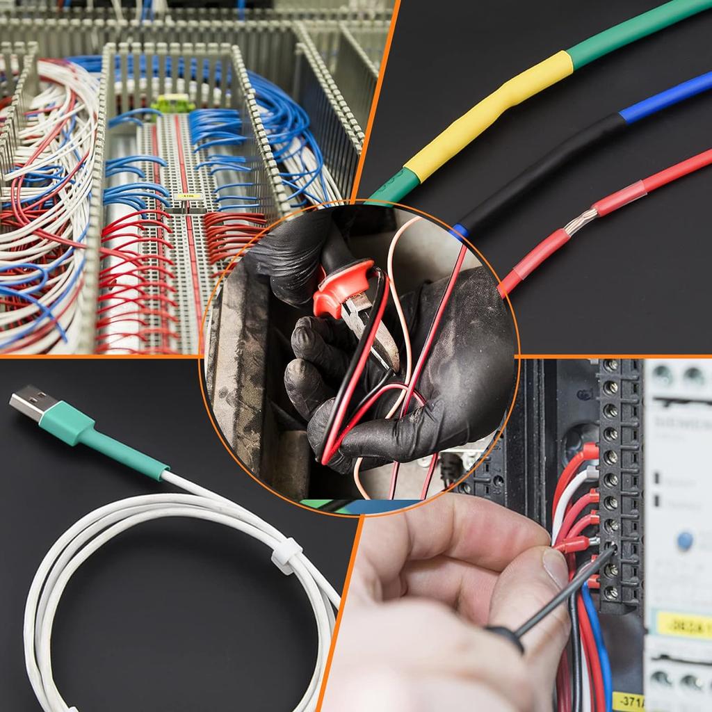 Sada 580/560 ks tepelně smrštitelných hadiček Materiál EVA v 6 barvách, 11 velikostech – ideální pro elektrickou izolaci, opravy a připojení vodičů