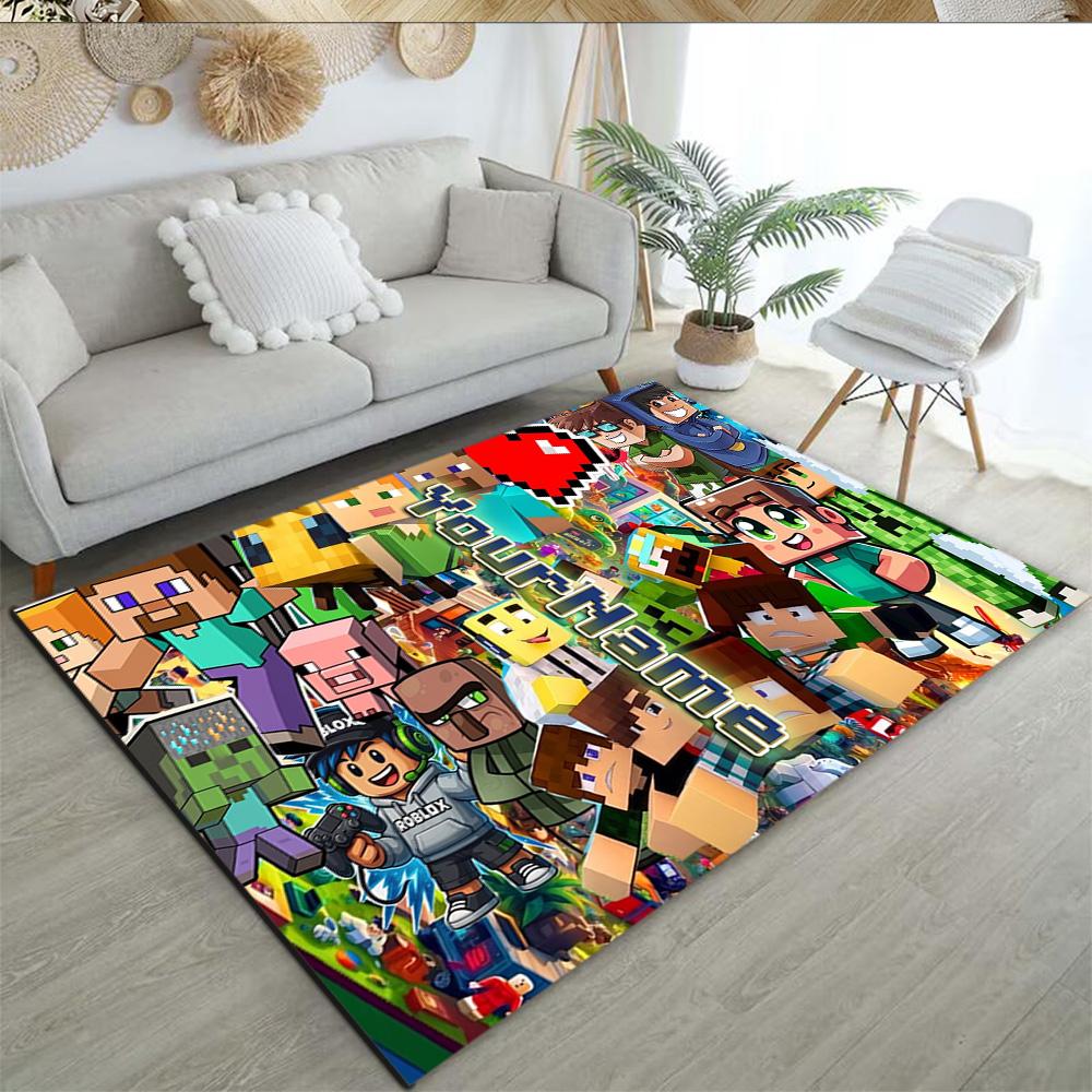 Minecraft 16 Personalized Name Floor Mat Perfect for Outdoor Balcony Bedrooms Decorate room Antislip Carpet Office home decor
