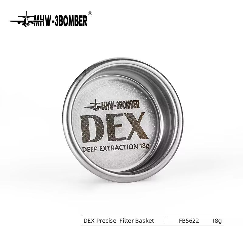 MHW-3BOMBER DEX Precise 58.5mm Espresso Coffee Filter Baskets with Espresso Puck Screen Fit 58mm Portafilter Barista Accessories 1pc 18g Basket