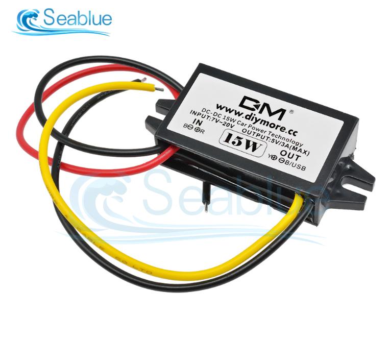 

DC-DC 12 В до 5 В 3 А 15 Вт Автомобильный понижающий преобразователь напряжения Регулятор понижающего напряжения Выходной адаптер питания Низкий нагрев Автоматическая защита