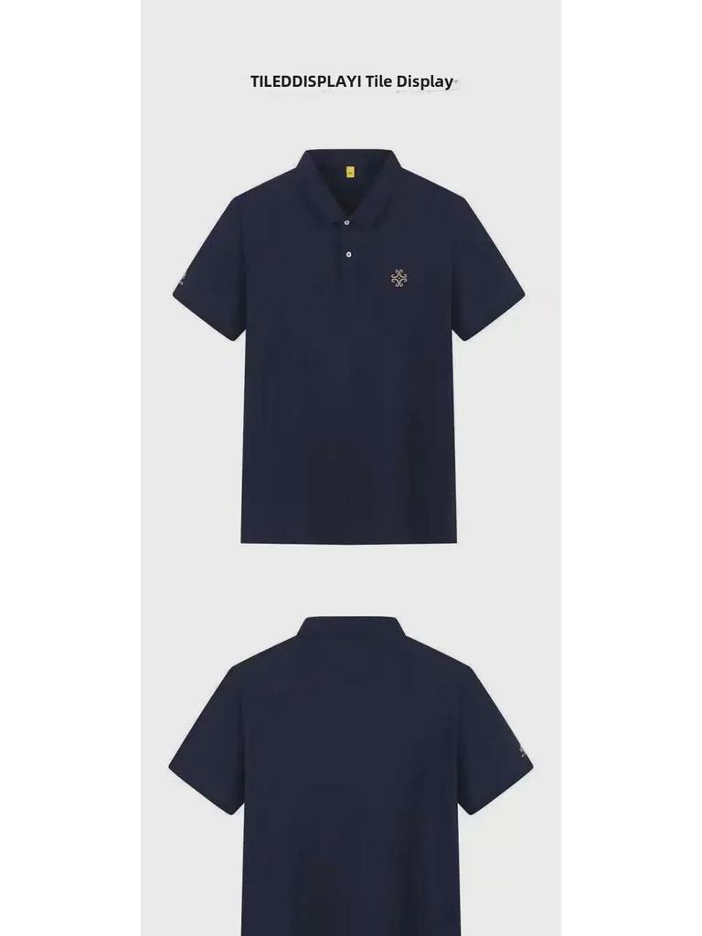 Men's Plus Size Summer Embroidered Short-Sleeve Business Casual Cotton T-Shirt