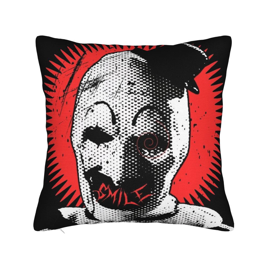 The Terrifier Screenprint Smile Art the Clown Pillowcase Printing Cushion Cover Decorative Pillow Case Cover Bedroom cm