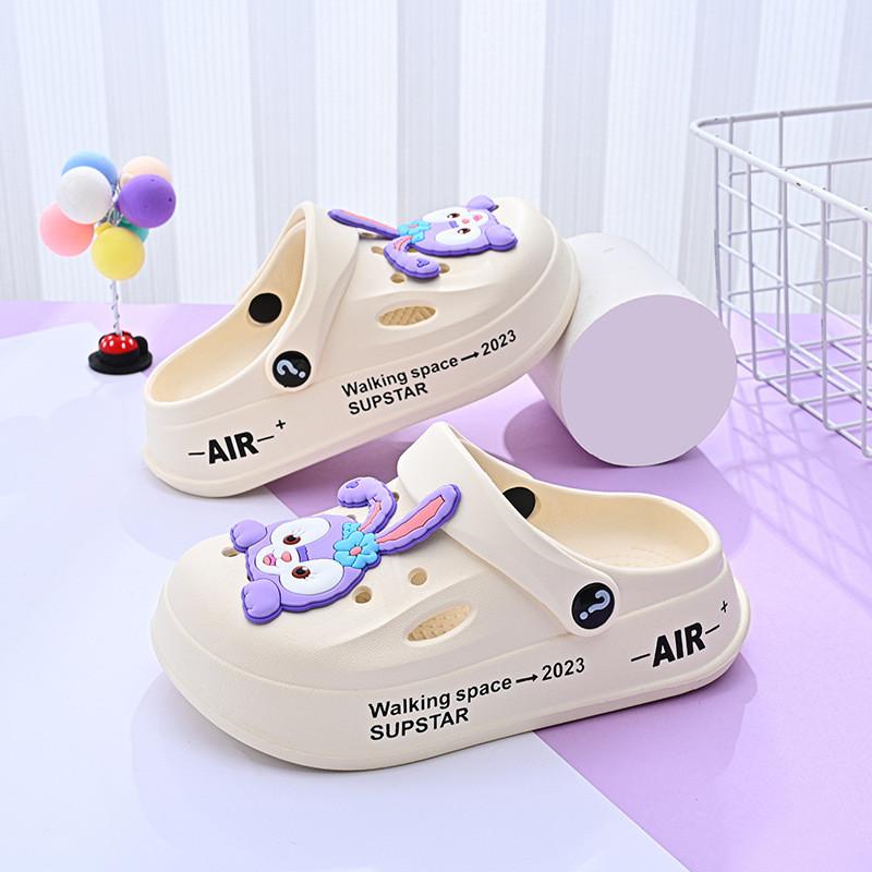 

Веселая Модная И Девочки Мультяшная Летняя Обувь Дышащие Клоги Нескользящие OffWhite,170mm