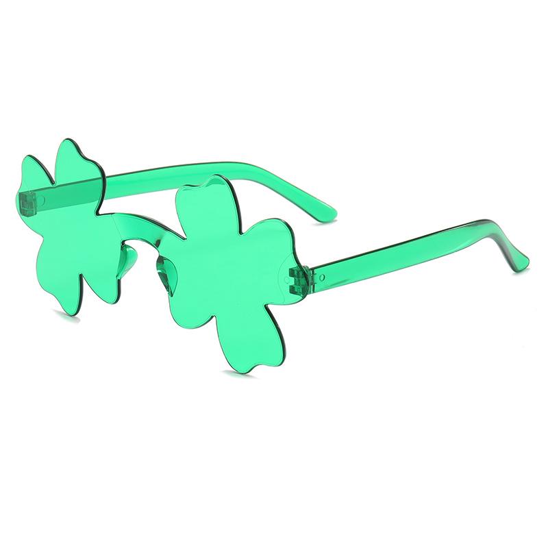 European & American Frameless Four-Leaf Clover Sunglasses for St. Patrick's Day