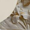 Elegant Quilted Fitted Sheet Set White With Gold Butterflies And White Flowers With Pillowcases For Bedroom Decor