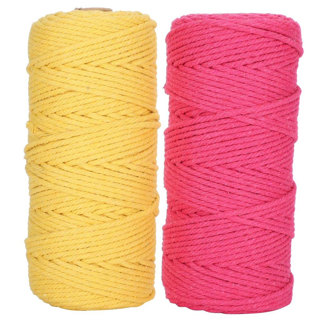 Natural Cotton Rope Macrame Cord Single Strand Knitting Yarn Handicrafts DIY 3mm 100meter