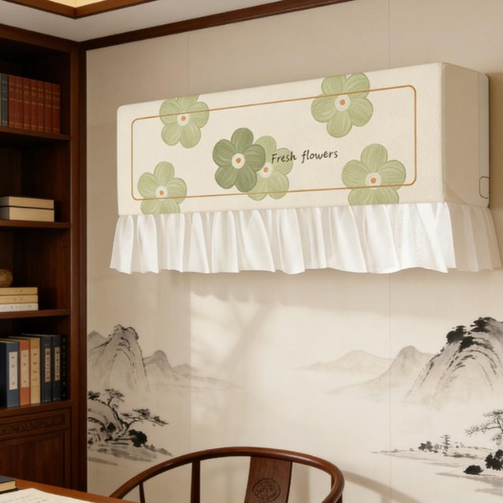 

Breathable Air Conditioner Cover Full Enclosure Windproof Dustproof Machine Washable Elastic Strap Design Fits Up to 102cm AC Within 80CM