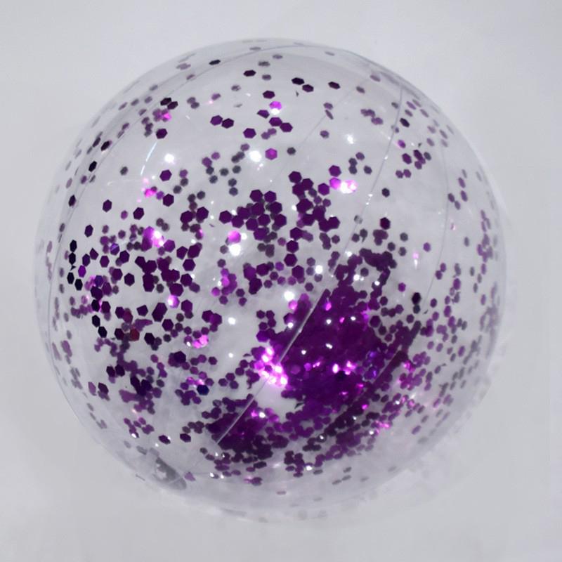 GeKLok Balle de Plage Gonflable à Paillettes - Boule de Piscine Flottante Transparente Avec Paillettes Arc-en-Ciel et Confettis - Jouet d'Été