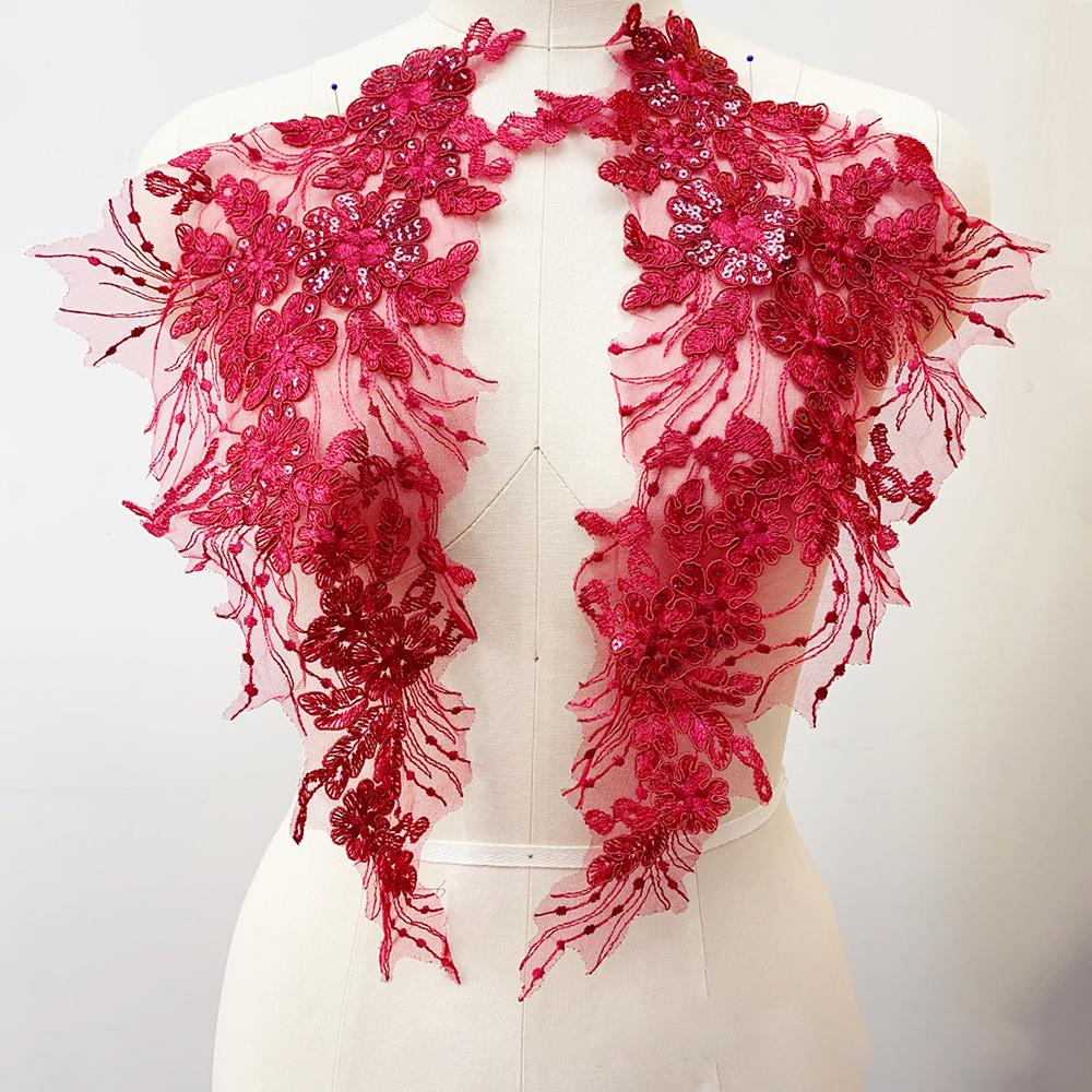 

1 пара разноцветных пайеток, нашивка с вышивкой в виде цветка, кружевная аппликация, свадебная фата, швейные аксессуары для одежды винный