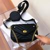 Small PU Leather Shoulder Bag for Women   Purse and Handbags Female Travel Crossbody Bag Ladies Chain Sling Bag 2 PCS/SET