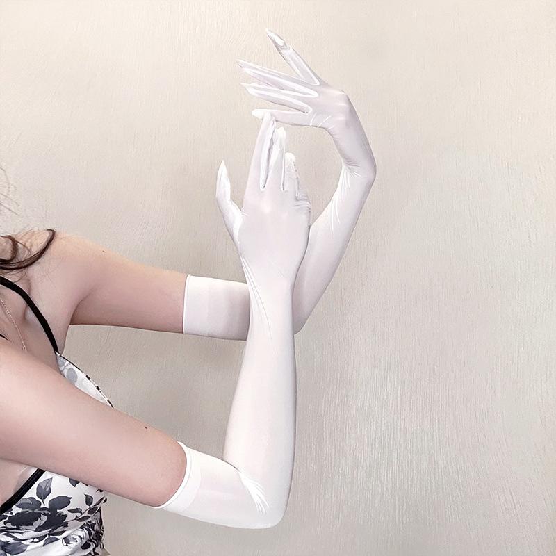 Ultra-thin Fun Seamless Anti-hook Finger Wedding Dress Etiquette Gloves Five-finger Gloves Long Sunscreen Women's Stockings Gloves