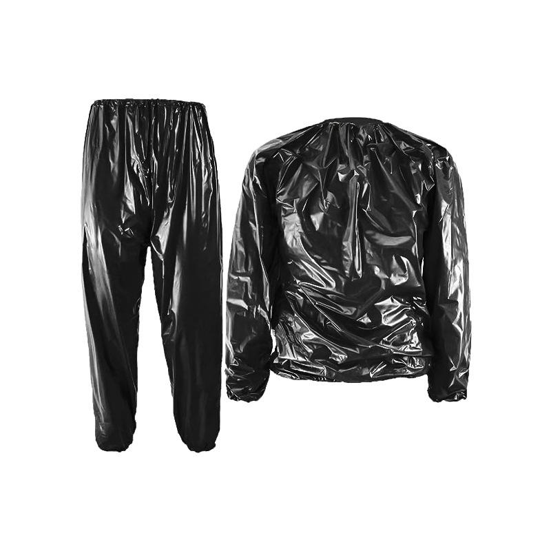 Tuta Sauna Sportiva, Tuta Felpa in PVC a Maniche Lunghe Uomo e Donna Dimagrante Fitness Tuta da Corsa Sudorifera
