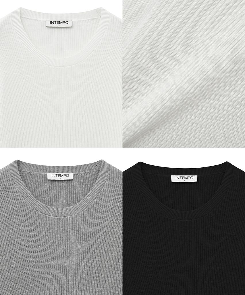 INTEMPOMOOD Muscle Fit Soft Rib Knit: 3 Colors