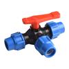 1Pcs Ball Valve 20/25/32/40/50mm 3-Way Ball Valve Black+Blue