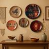 THE REGAL ORNATE Decorative Metal Wall Plates Set for Living Room | Ethnic & Floral Printed Wall