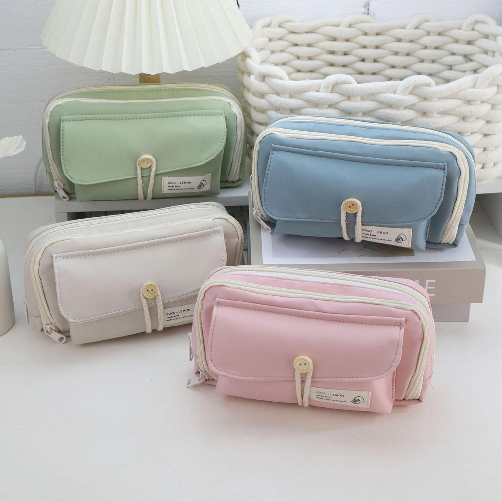 Japanese Style Cotton Rope Pencil Case - Large Capacity for Junior & Senior High School Students