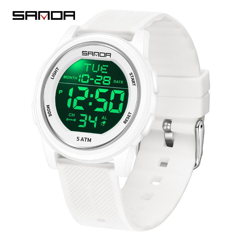 Sanda Waterproof Multifunction Electronic Watch for Teens - Trendy Unisex Design with Alarm