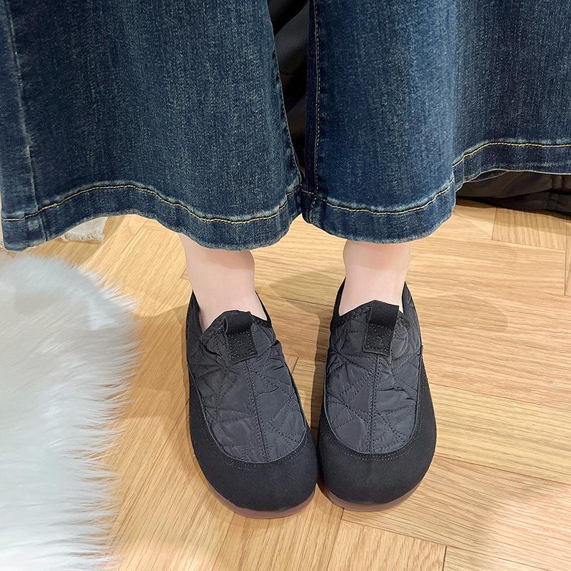 

Vintage Style Slip-On Flat Shoes - Women s Versatile Autumn/Winter Grandma Shoes 40 чорний