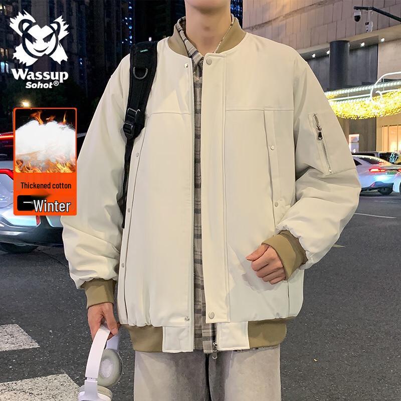 

Wassup Sohot Men s American Style Winter Padded Bomber Jacket 2XL