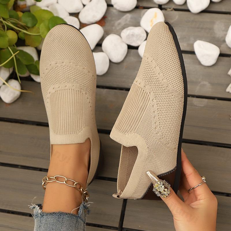 Fashion 2025 Spring New Fly Weave Design Retro Style Casual Single Shoes for Women Breathable Comfortable Soft Soled Shallow Mouth Flats