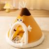 Winter Autumn Cat Warm-up Thick Tent Small Dog Cute Triangular Pet Bed Mongolian Yurt Universal Closed and Washable Sleeping Bed