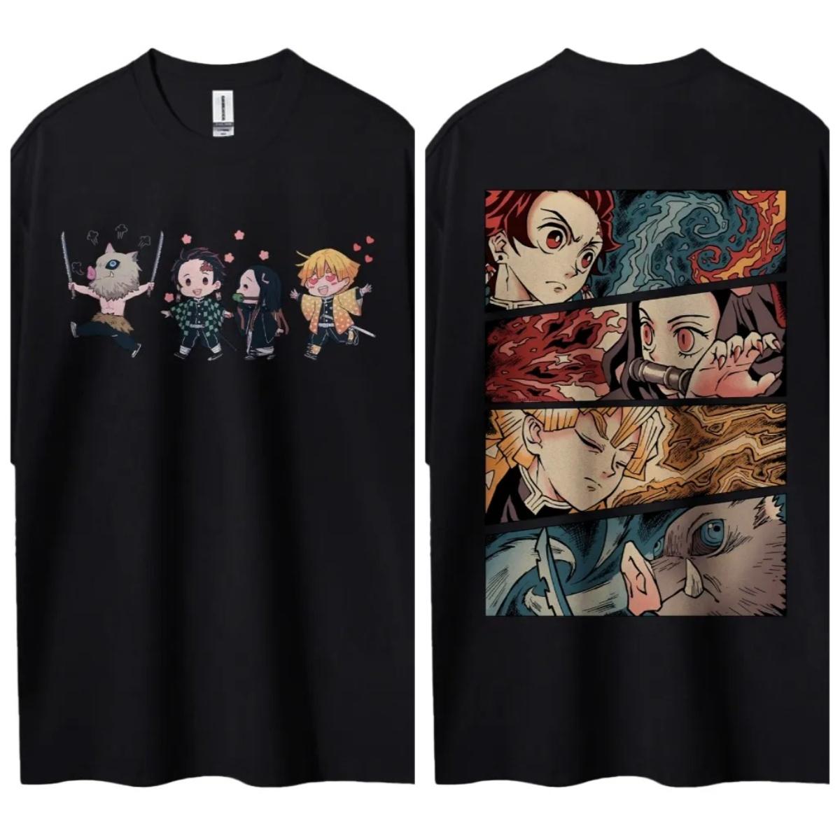 

2026 Demon Slayer Japanese Hotblooded Anime Classic Characters Sports Casual Shortsleeved Comfortable Halfsleeved Popular Top S
