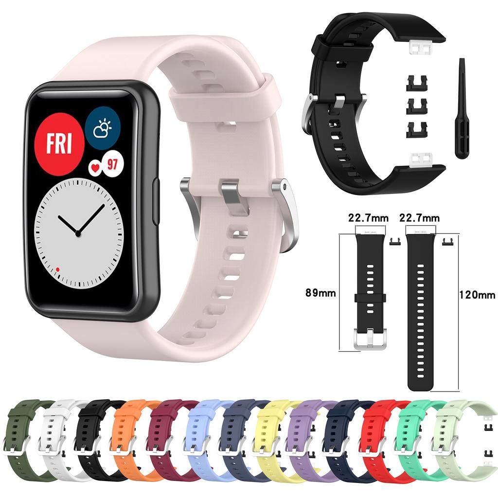 Silicone Sport Watch Band Strap Soft Breathable Wrist Band Replacement Compatible for HUAWEI Watch FIT