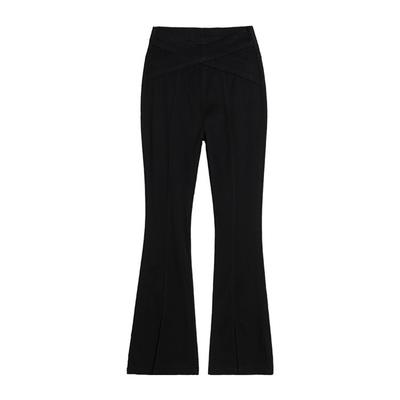 Cross-belt High-waisted Casual Pants for Spring and Autumn, Outside Leggings for Women, Tight and Slim, Slightly Flared Trousers