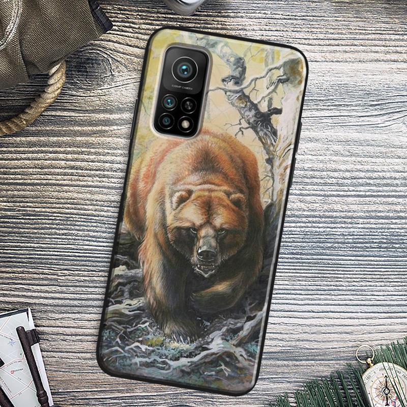 Cute Grizzly Bear Cover For Xiaomi 15 14 13 Ultra 11T 12T 13T 14T Pro POCO X7 Pro X3 X5 X6 M6 F5 F6 Pro Case
