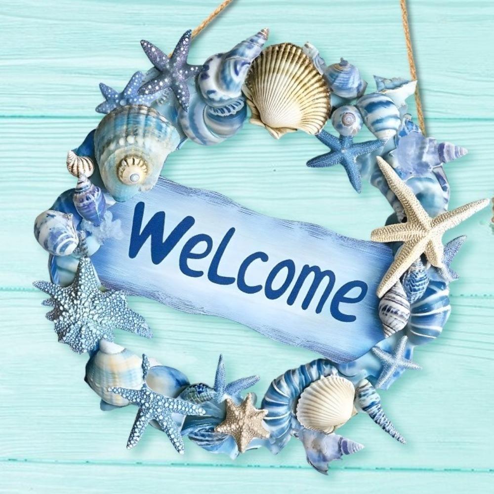 Funny Summer Welcome Wall Ornaments Wall Art Beach Shells Hanging Signs  Tropical