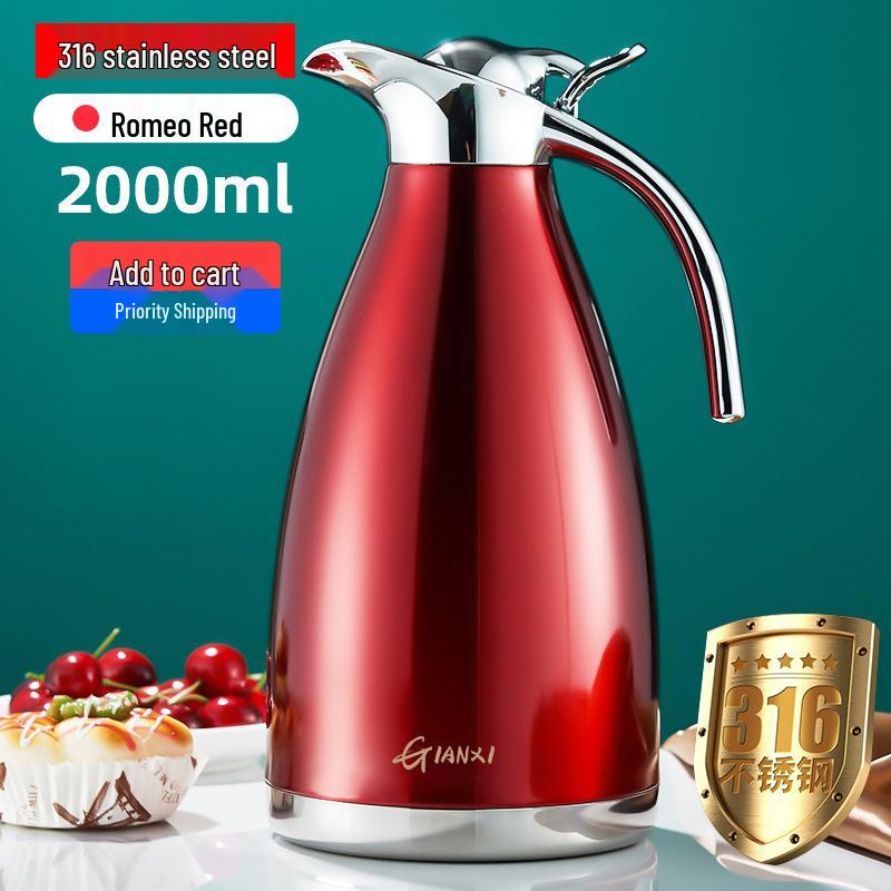 Stainless Steel Thermos Flask - Large Capacity Hot Water Bottle for Home and Dorm Use