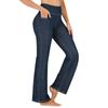 Pantaloni a zampa elasticizzati da donna in denim stampato Leggings trendy da allenamento Pantaloni