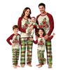 Matching Family Christmas Loungewear Set, Long Sleeve Neck Printed Top and Pants for Men Women and Kids