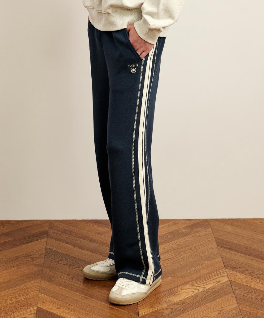 SATUR Rawton Stitch Track Pants Navy