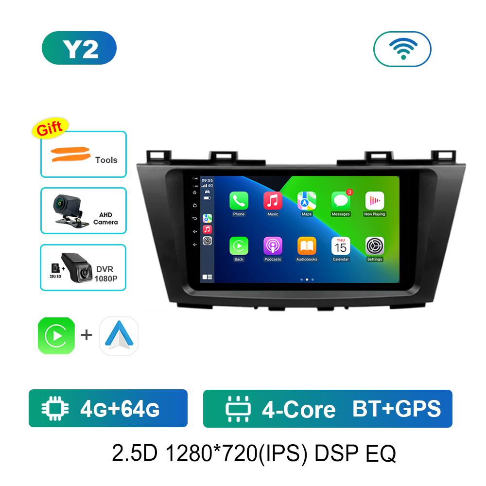 9 Inch for Mazda 5 3 CW 2010 - 2015 Car Audio Multimedia Player Android Head Unit DSP Stereo Carplay GPS Navi 4G+WiFi Bluetooth