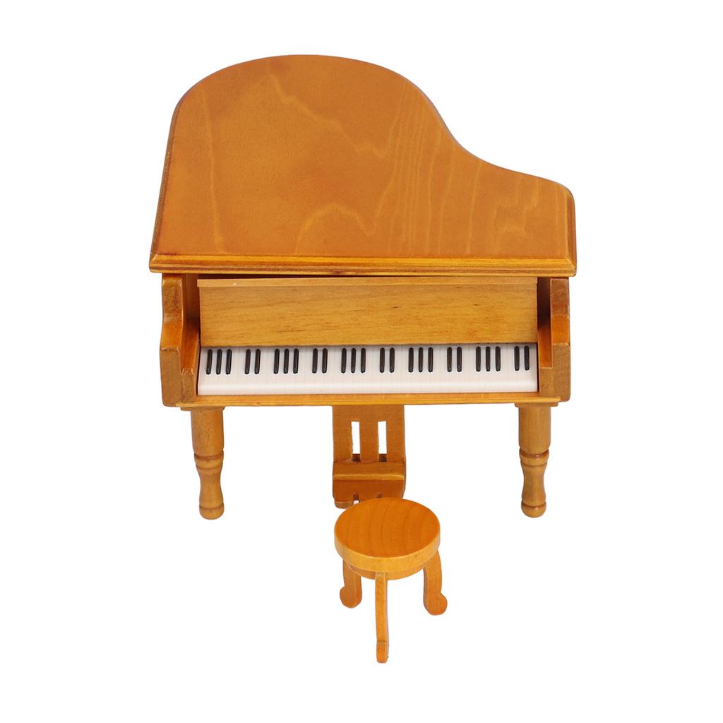 Klavierförmige Spieluhr Holz Simulationsklavier Spieluhr Ornament für Weihnachten Geburtstag