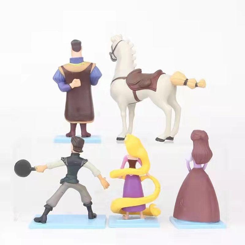 5Pcs  Figure Princess Tangled Rapunzel GK Model Toys Collectible Desktop Cake Decor Accessories Kids Christmas Gift