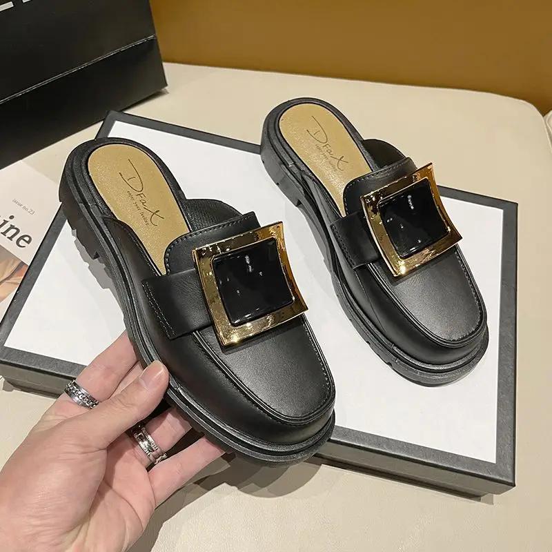 

Модная обувь Off White для женщин 2024 лето уличные мюли рабочие сандалии женские шлепанцы слайды низкий каблук легко носить I лучшие дизайны люкс 40