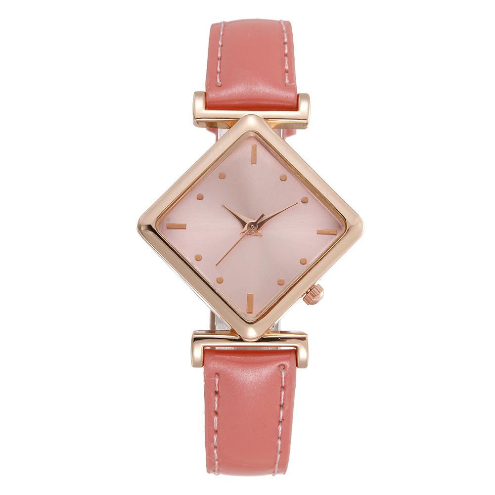 Fashion Ladies Quartz Watch With Glossy Leather Belt For Casual Wear