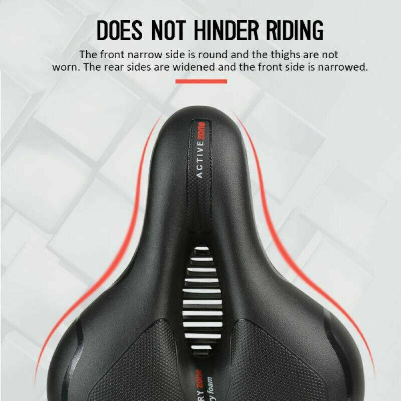 Mountain Bike Shock-absorbing Seat Cushion Big Ass Widening Comfortable Soft Saddle Bicycle Accessories with Warning Light